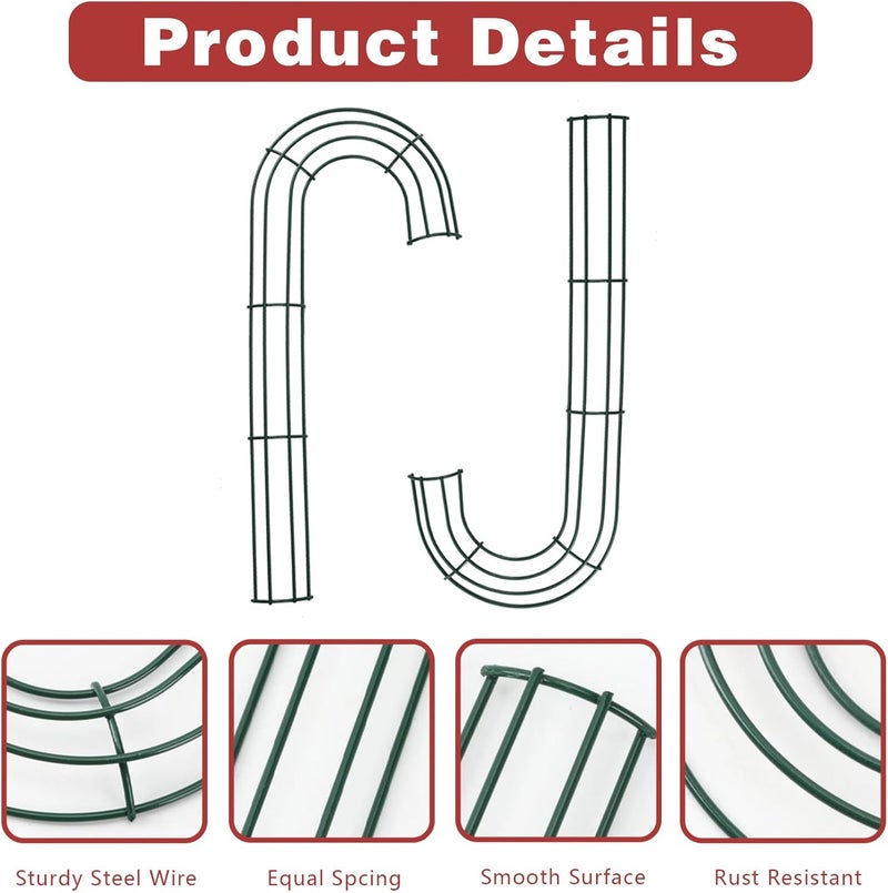 Linsuminn Christmas Candy Cane Wreath Frames - 14 Inch - Image 3